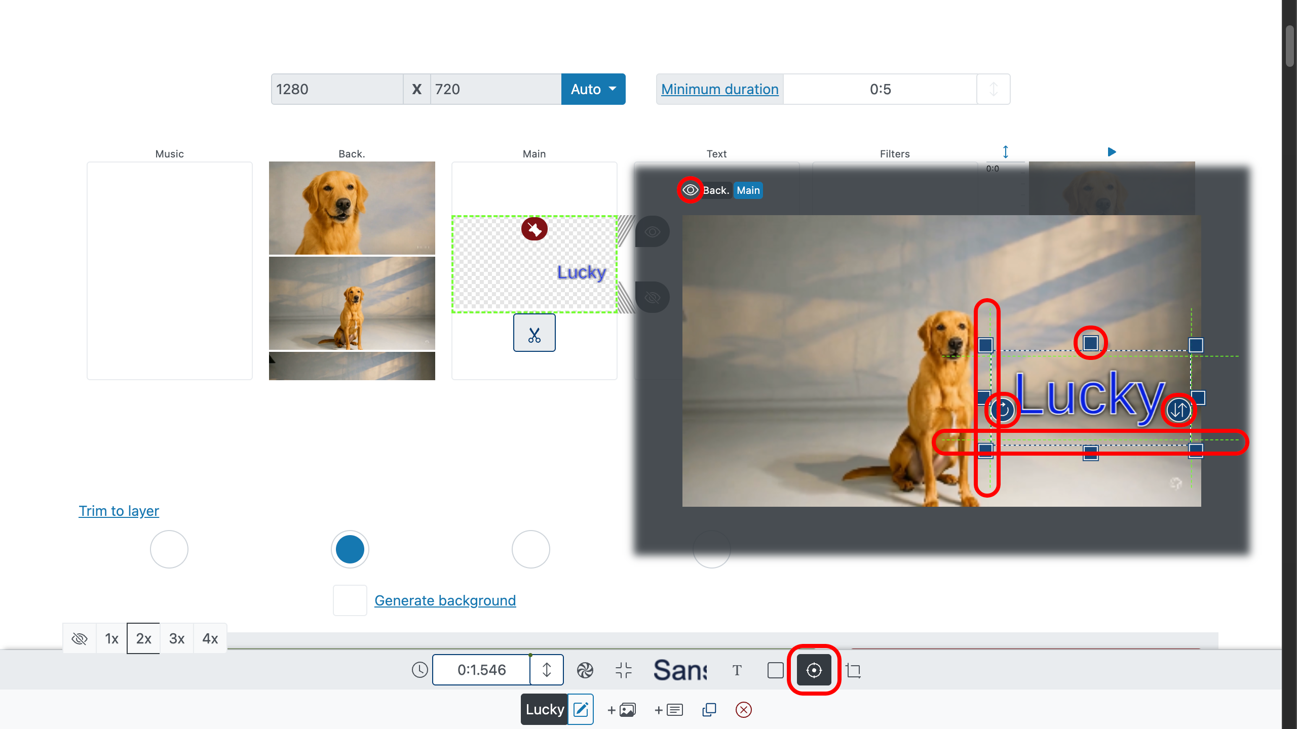 Add text to video - framing