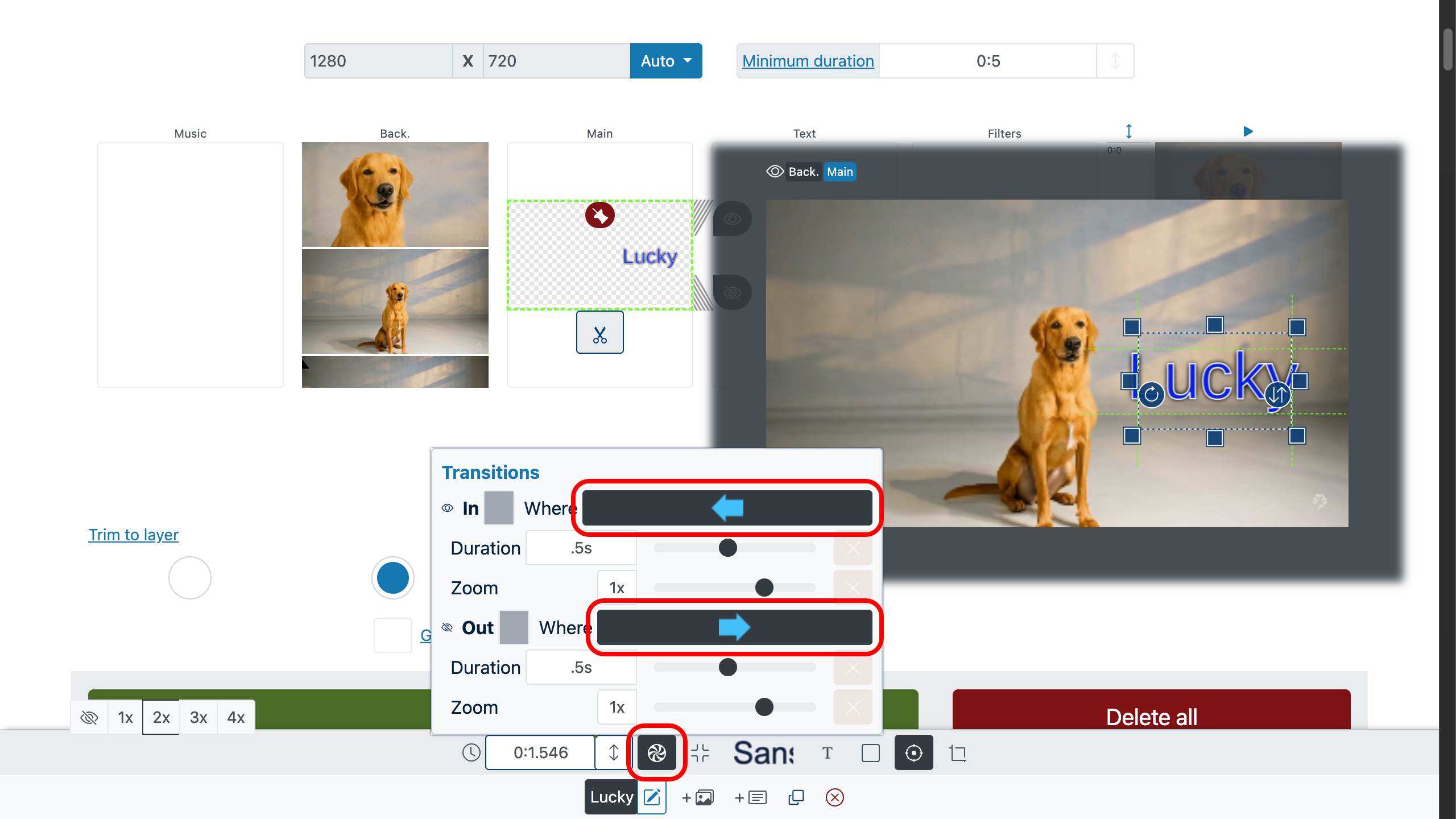 Add text to video - running and scrolling
